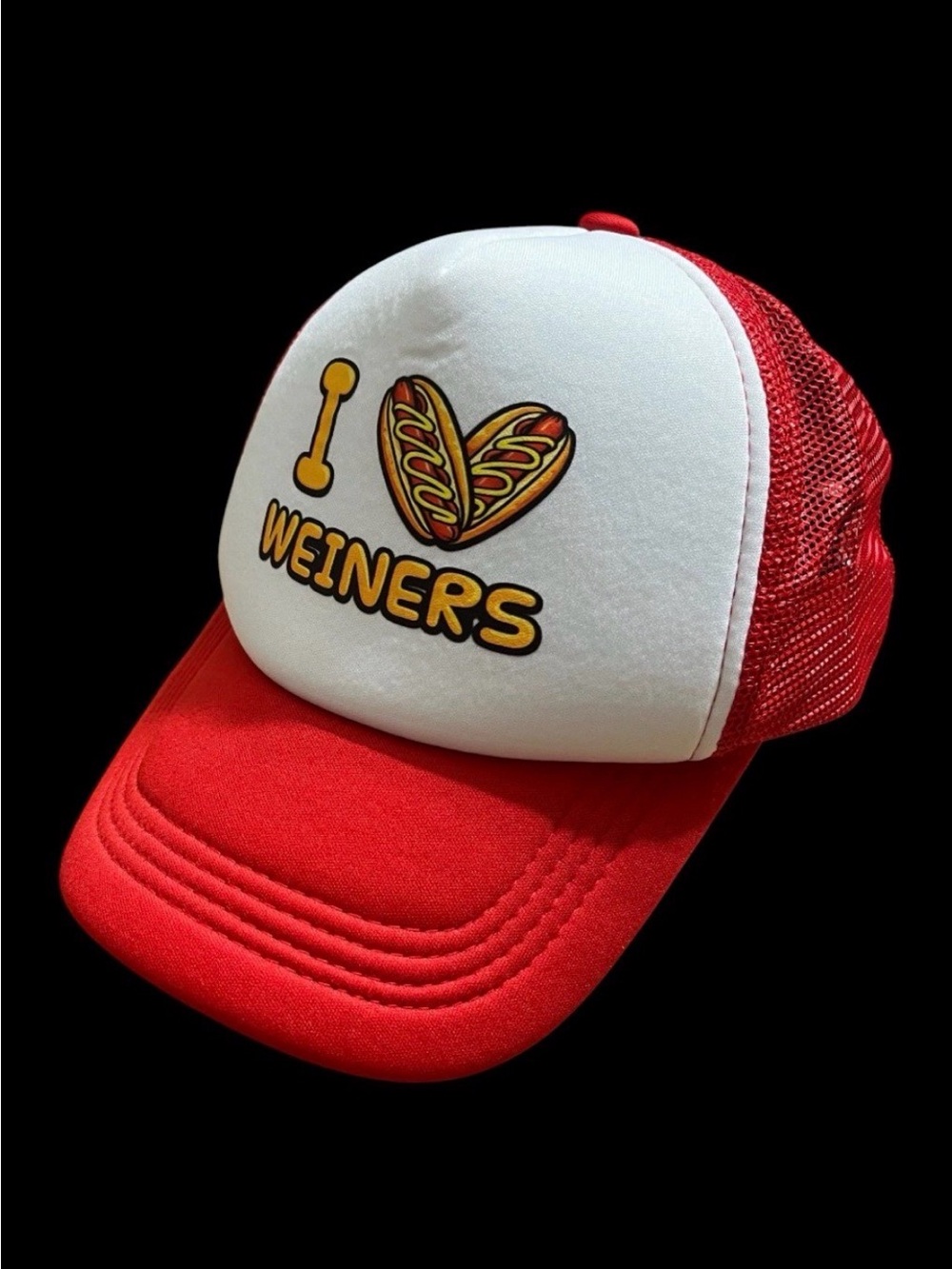 Red & White 'I ♥ Weiners' ‘I Love Weiners’ Trucker Hat/ Baseball Cap- Unisex